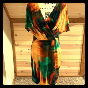 Jessica Simpson watercolor wrap dress